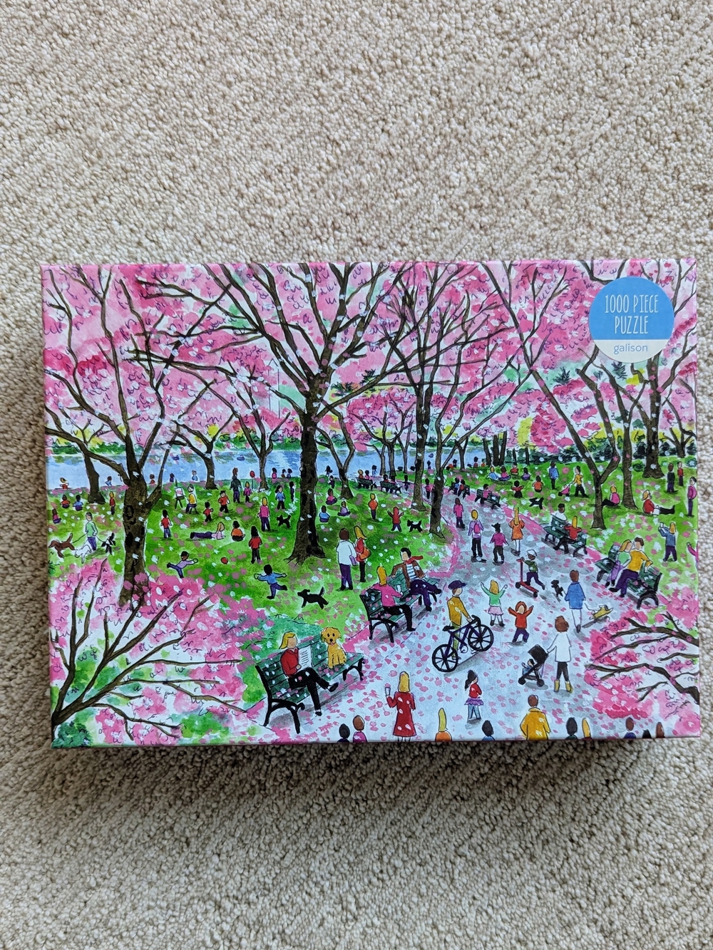 Galison Michael Storrings Cherry Blossoms 1000 Piece Jigsaw Puzzle Spring Park